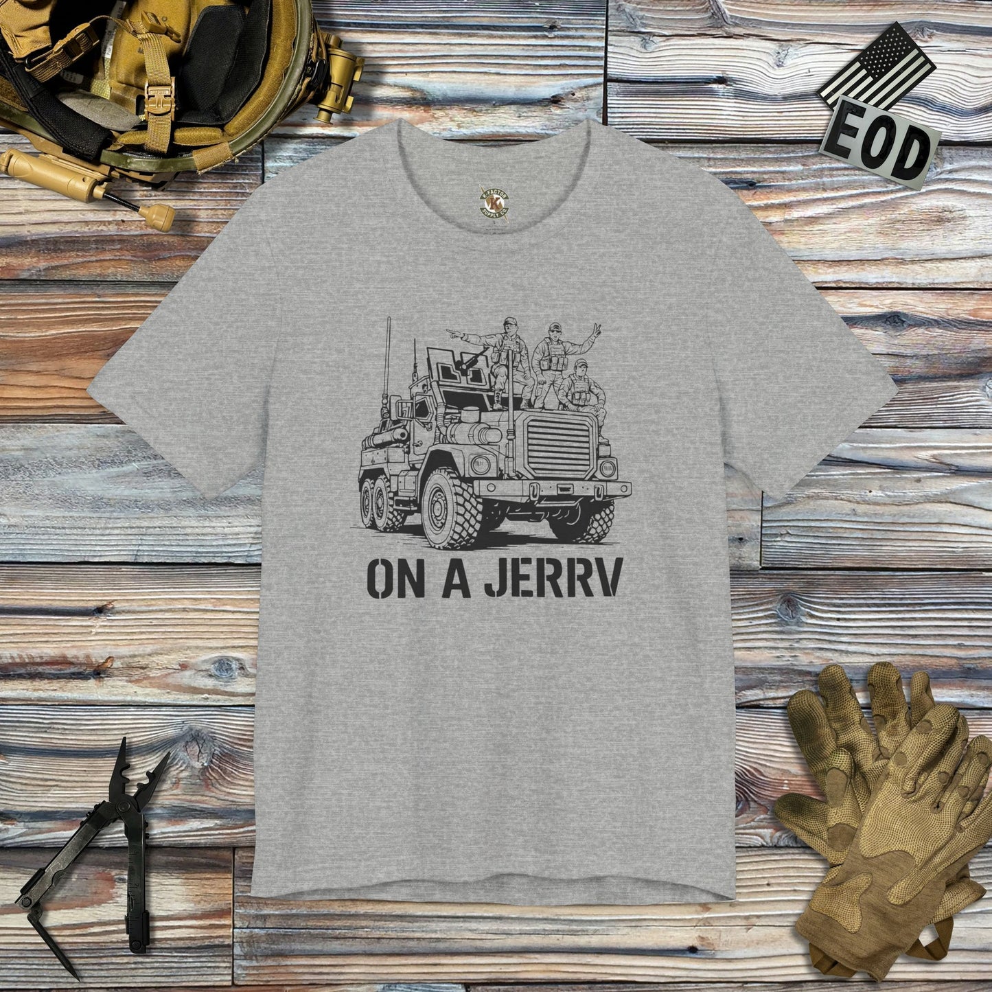 On a JERRV T-Shirt