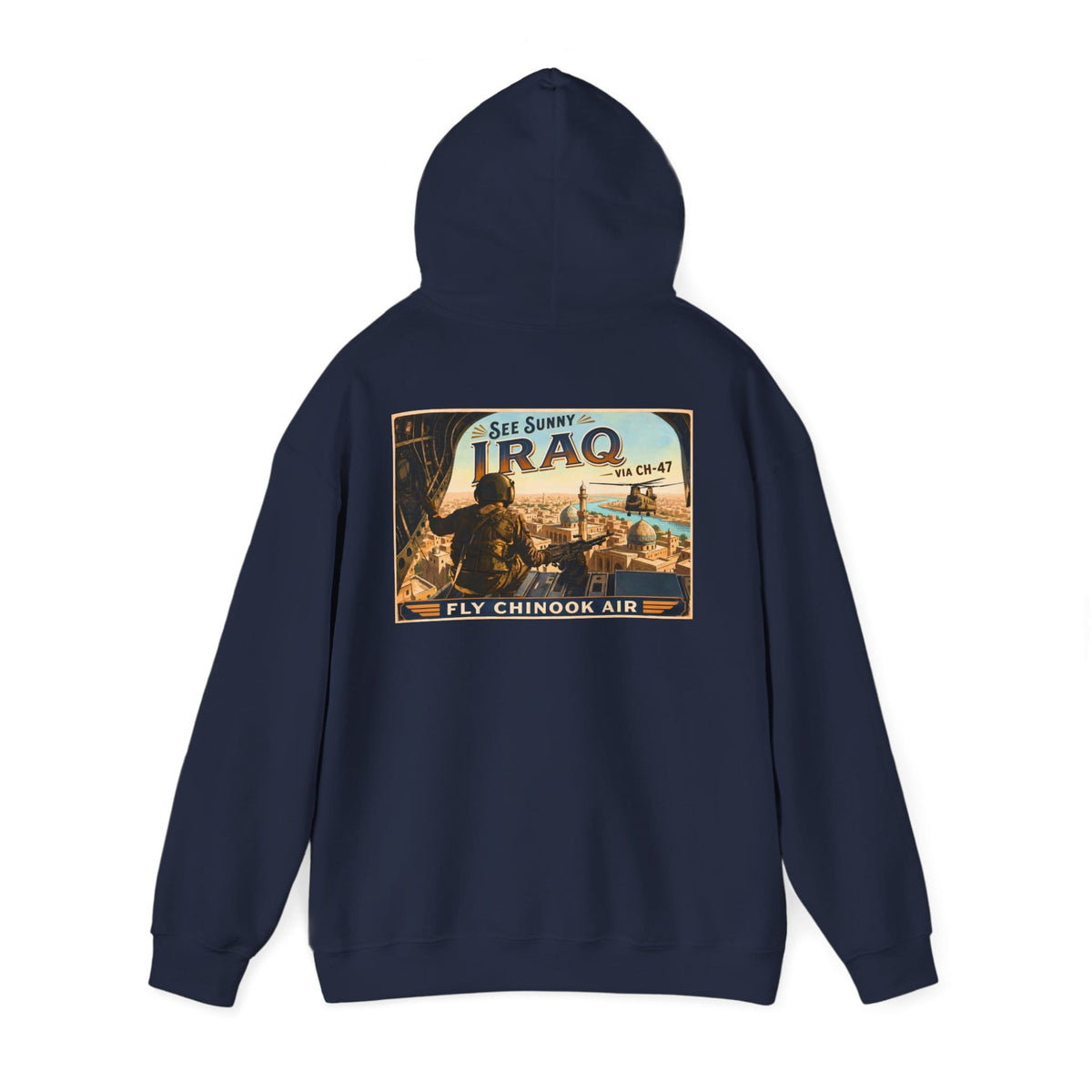 K-Factor Supply Co Chinook Air - Iraq (Back Print) Hoodie