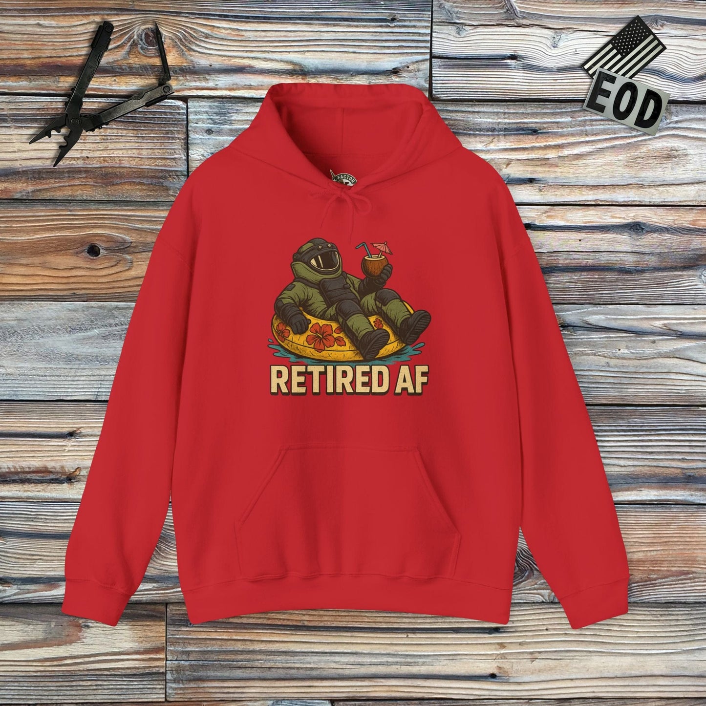 K-Factor Supply Co Retired AF Hoodie Red / S