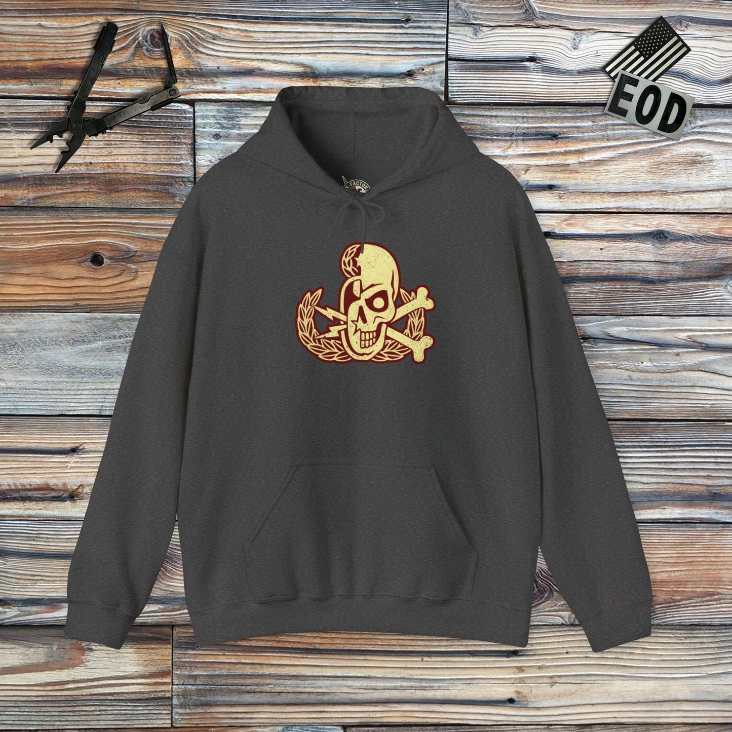 K-Factor Supply Co Skully Crab Hoodie Dark Heather / S