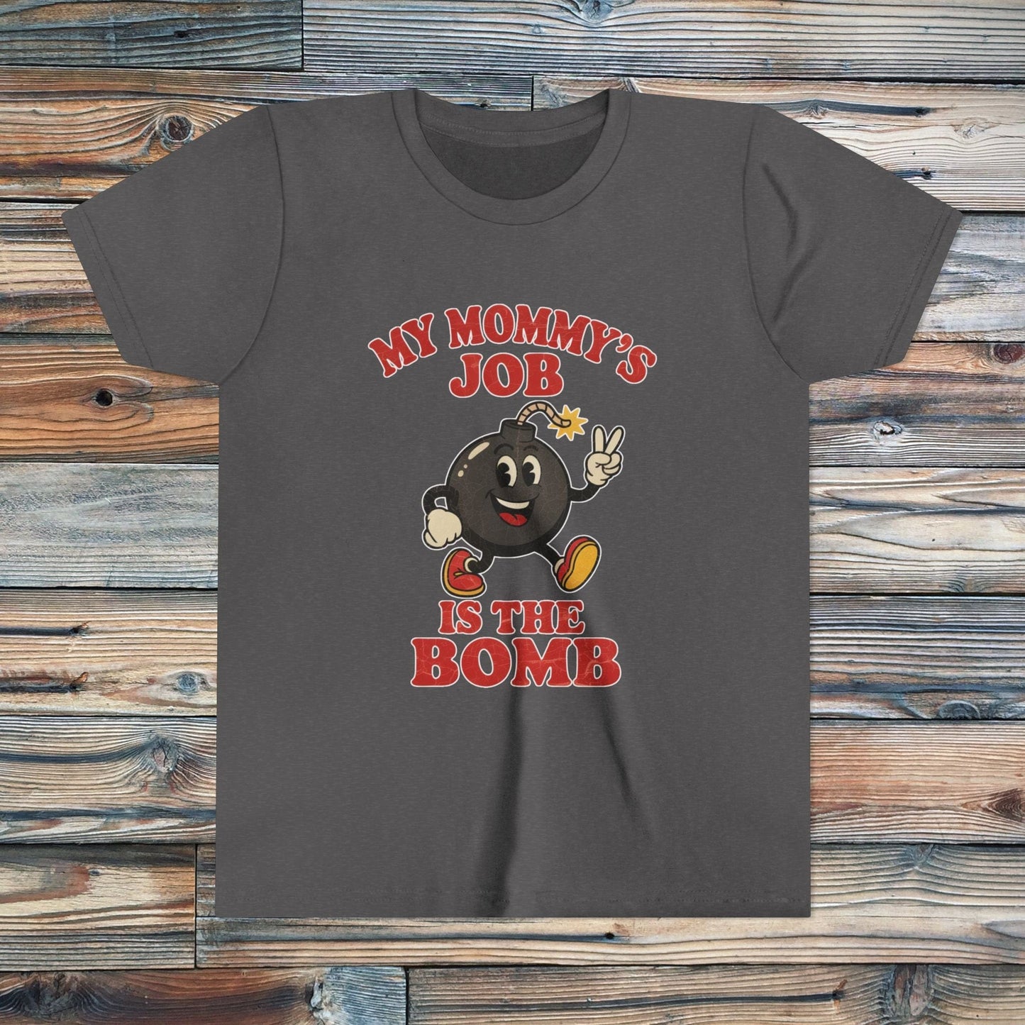 K-Factor Supply Co Kids Mommy's Job T-Shirt Dark Heather Grey / S