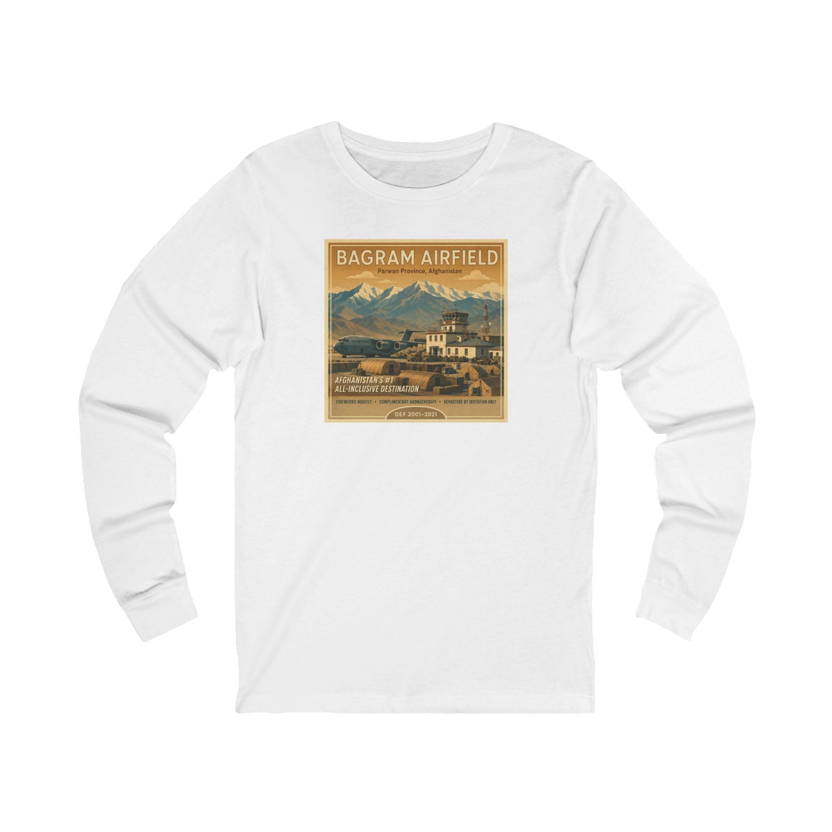 K-Factor Supply Co Bagram Travel (Long Sleeve) T-Shirt S / White