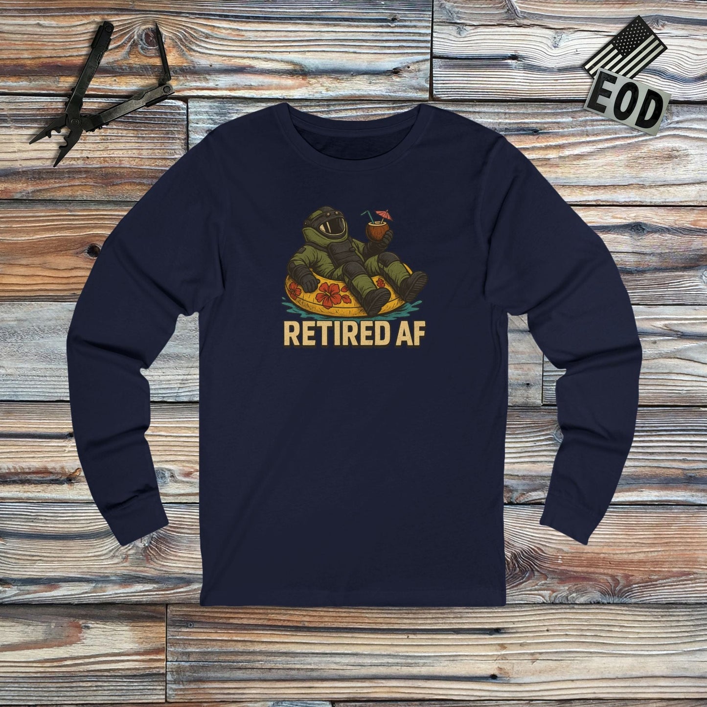 K-Factor Supply Co Retired AF Long Sleeve S / Navy