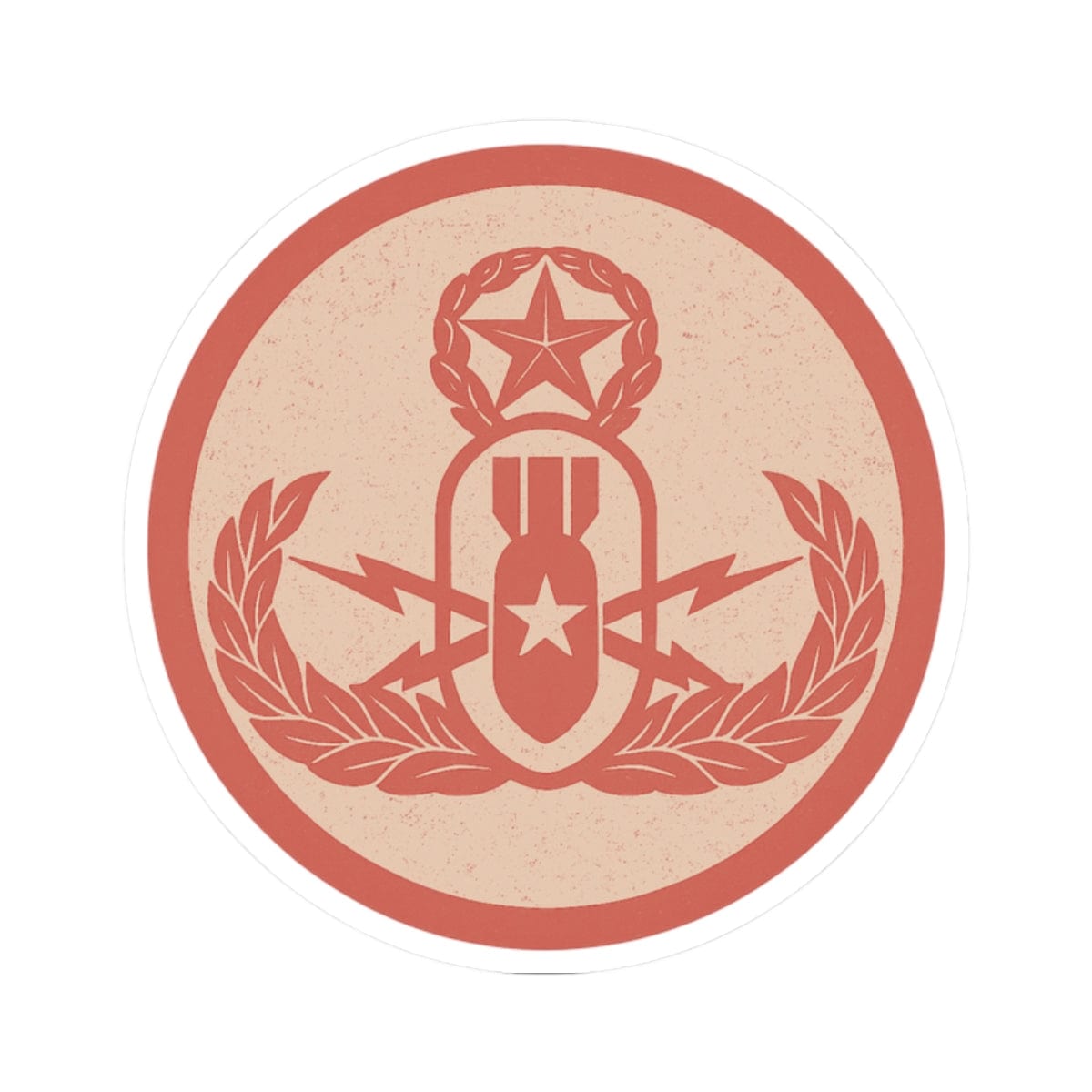 K-Factor Supply Co Crab Icon (Coral) Sticker 2" × 2"