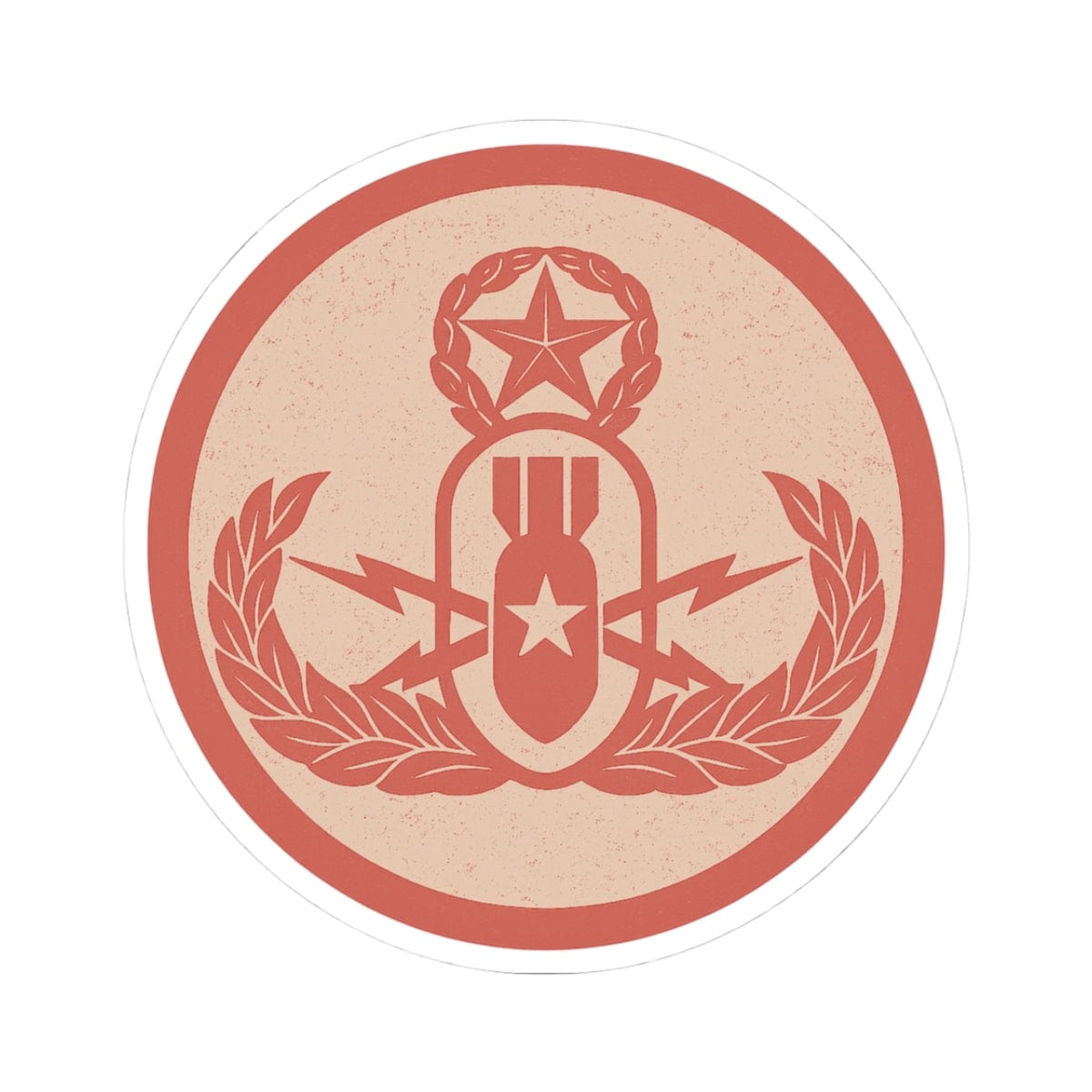 K-Factor Supply Co Crab Icon (Coral) Sticker 3" × 3"