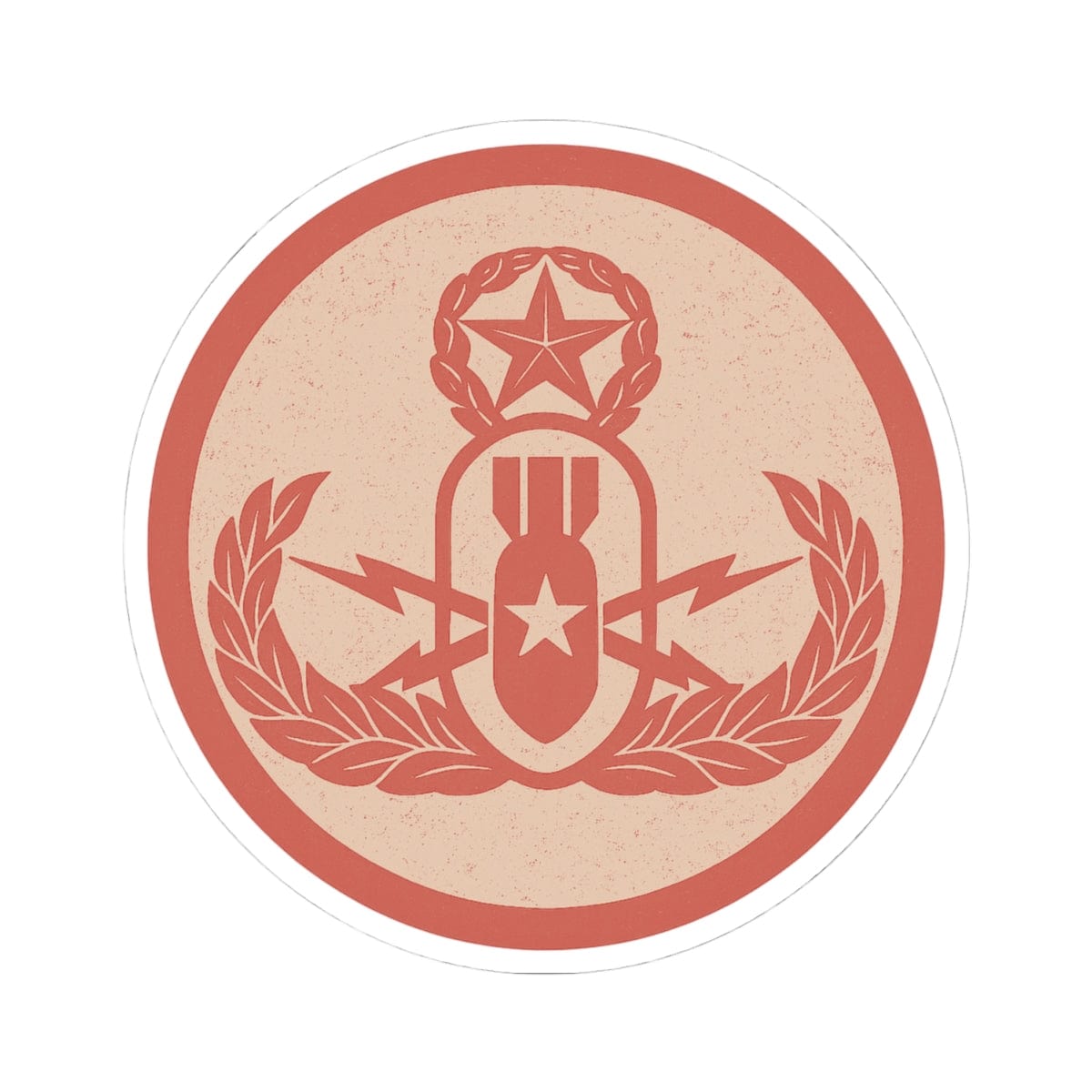 K-Factor Supply Co Crab Icon (Coral) Sticker 4" × 4"