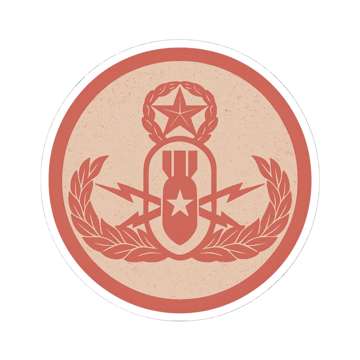K-Factor Supply Co Crab Icon (Coral) Sticker 6" × 6"