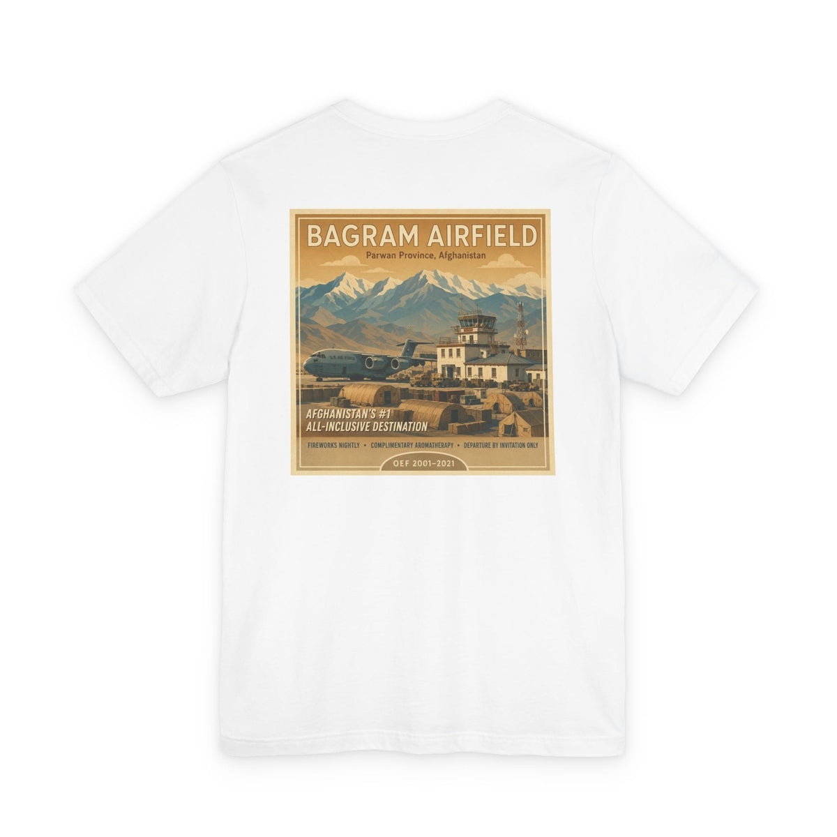 K-Factor Supply Co Bagram Travel (Back Print) T-Shirt