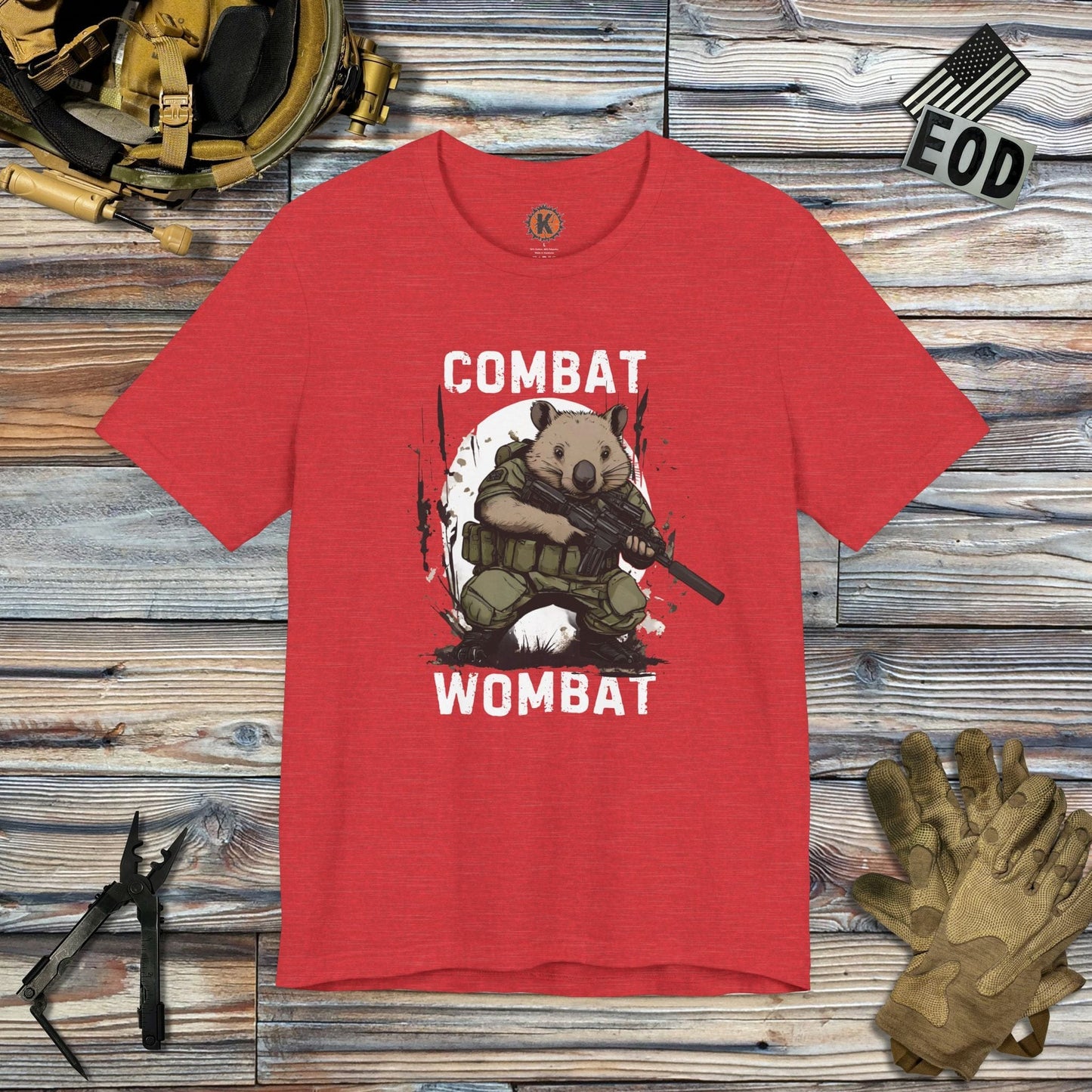 K-Factor Supply Co Combat Wombat T-Shirt Heather Red / S
