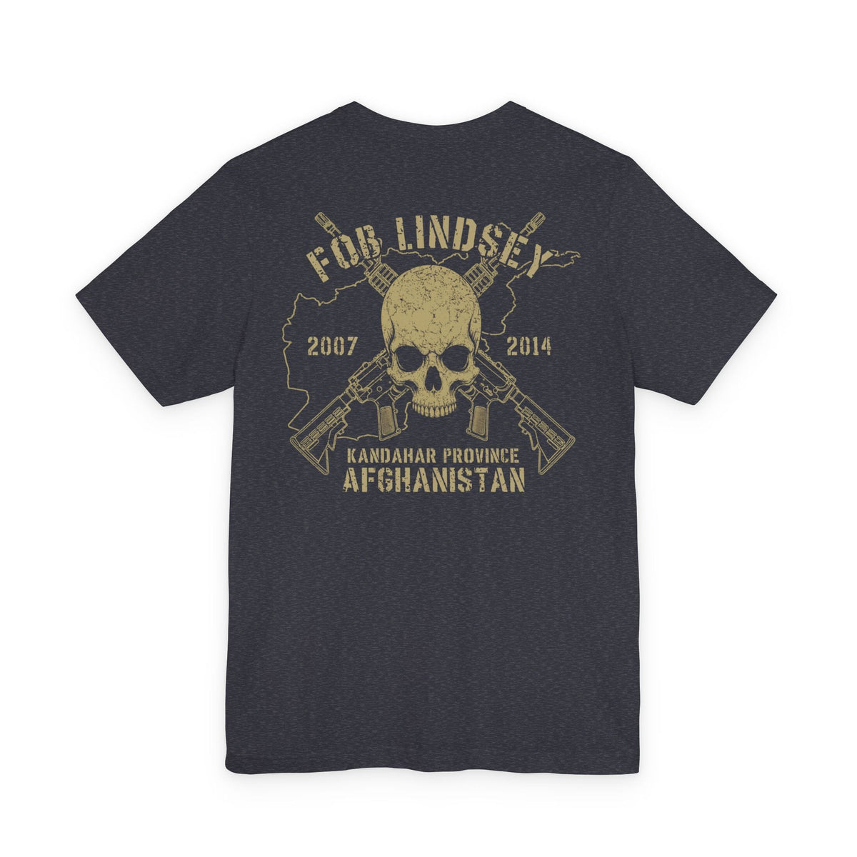 K-Factor Supply Co FOB Lindsey - Skull & Carbines (Back Print) T-Shirt