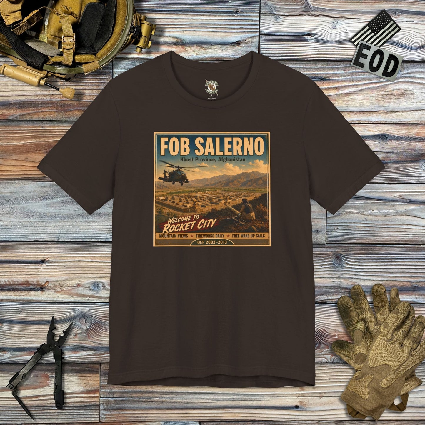 K-Factor Supply Co FOB Salerno Travel T-Shirt Brown / S