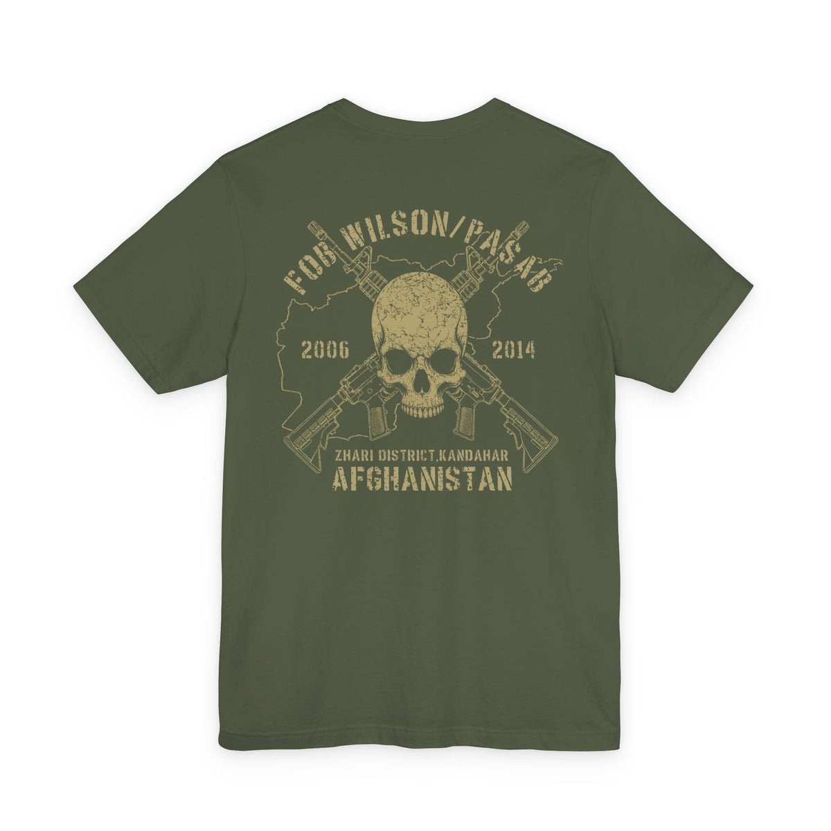 K-Factor Supply Co FOB Wilson - Skull & Carbines (Back Print) T-Shirt