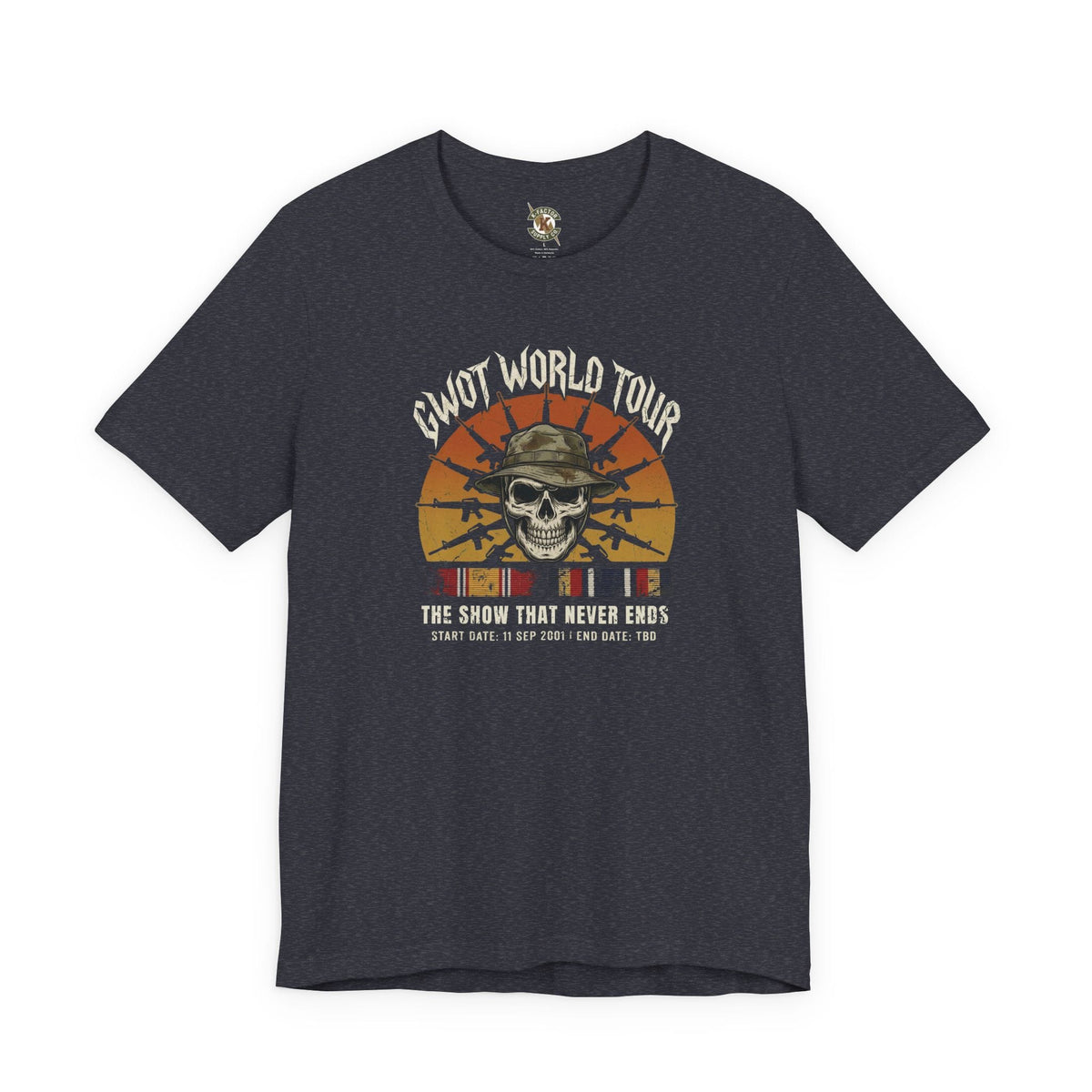 K-Factor Supply Co GWOT World Tour Mk 2 T-Shirt Heather Navy / S