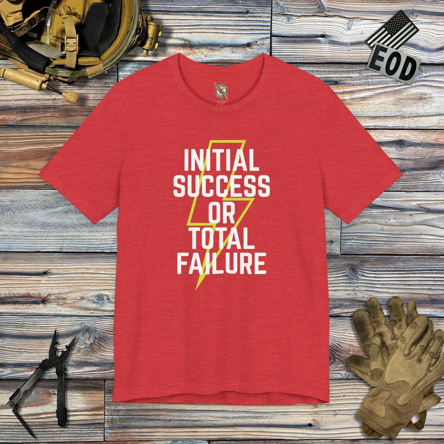 K-Factor Supply Co ISOTF Lightning Bolt T-Shirt Heather Red / S