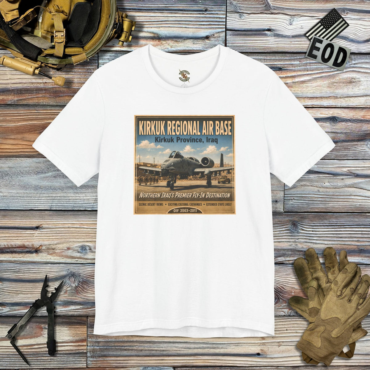 K-Factor Supply Co Kirkuk (KRAB) Travel T-Shirt White / S