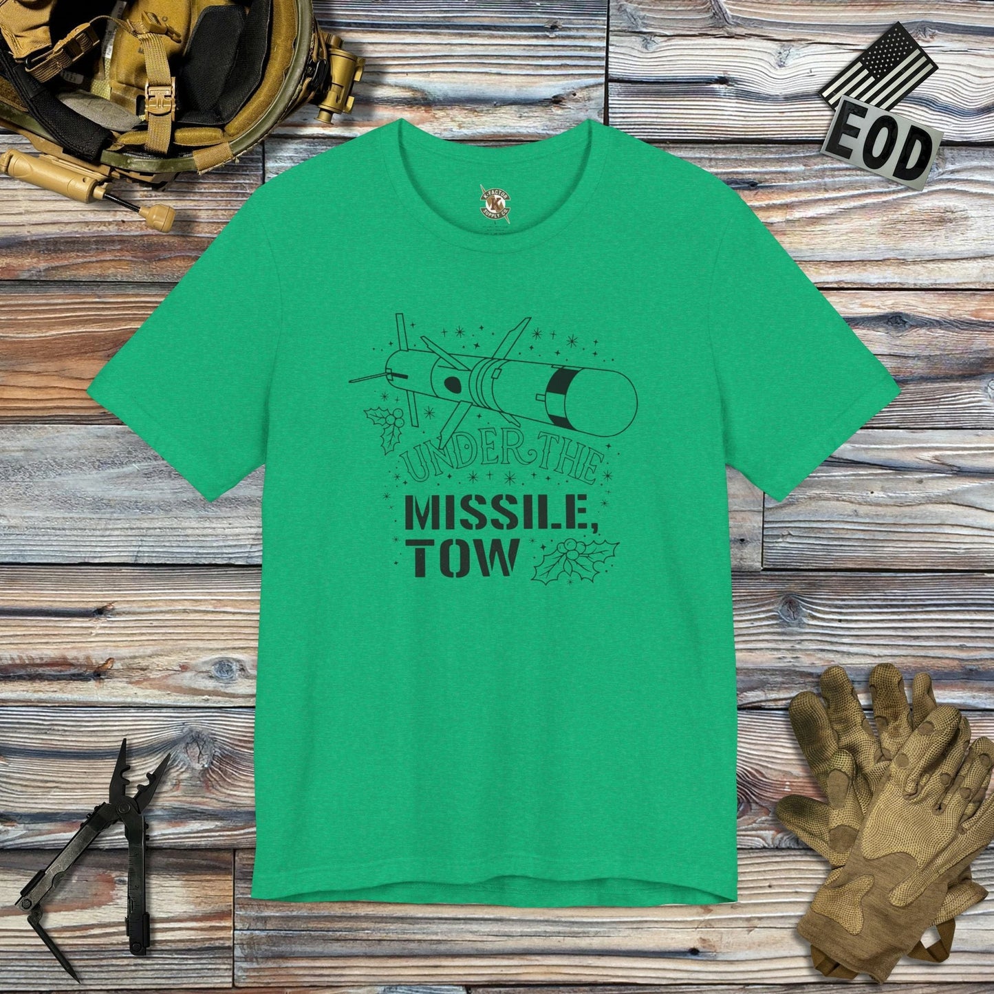K-Factor Supply Co Missile TOW T-Shirt Heather Kelly / S