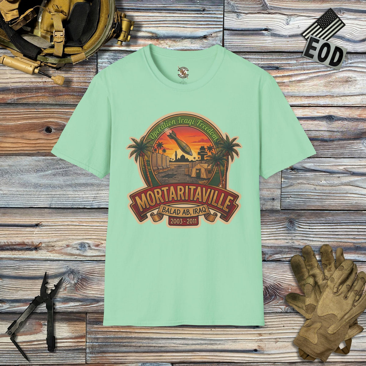 K-Factor Supply Co Mortaritaville Mk 1 (B+T) T-Shirt Mint Green / 2XL