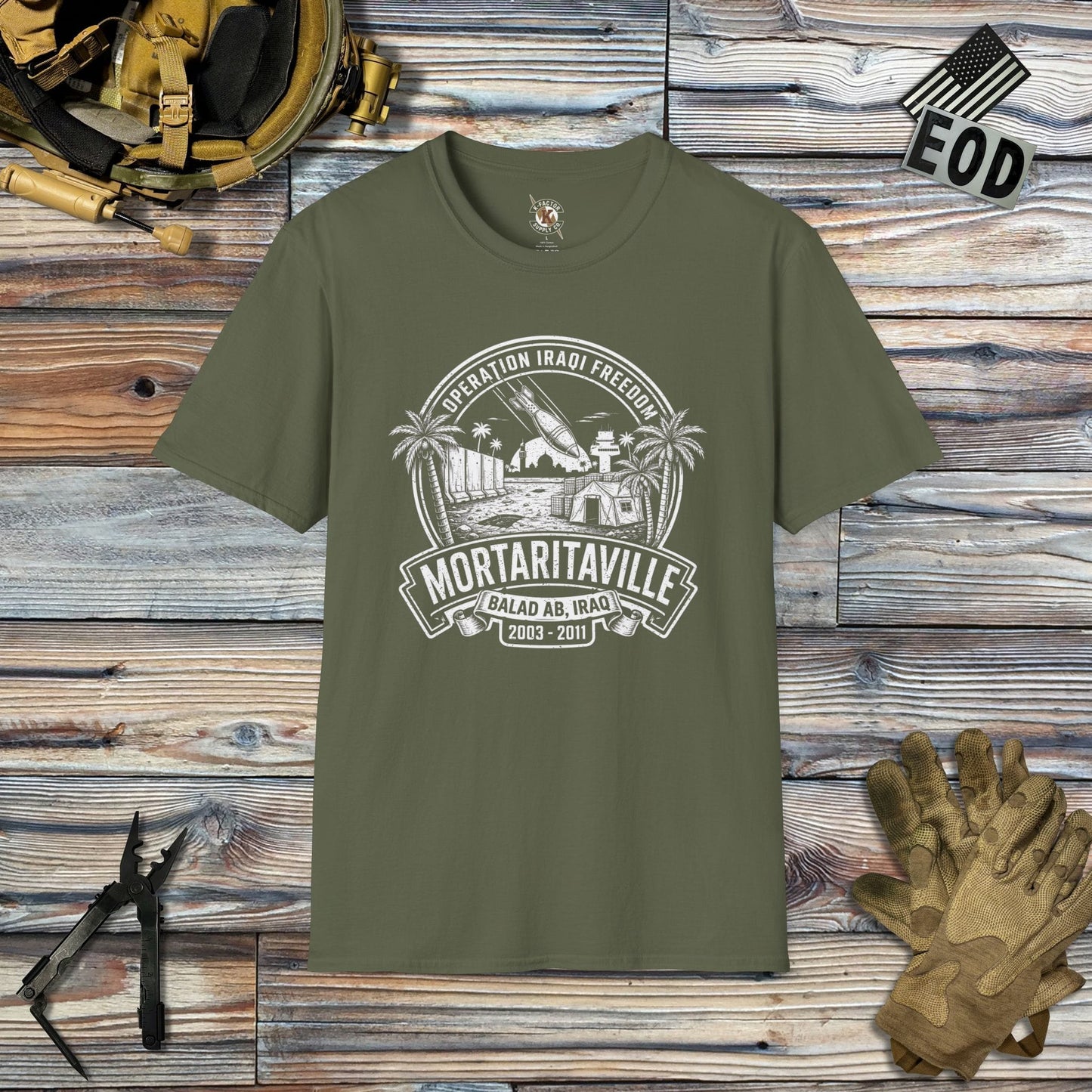 K-Factor Supply Co Mortaritaville Mk 2 (B+T) T-Shirt Military Green / 2XL