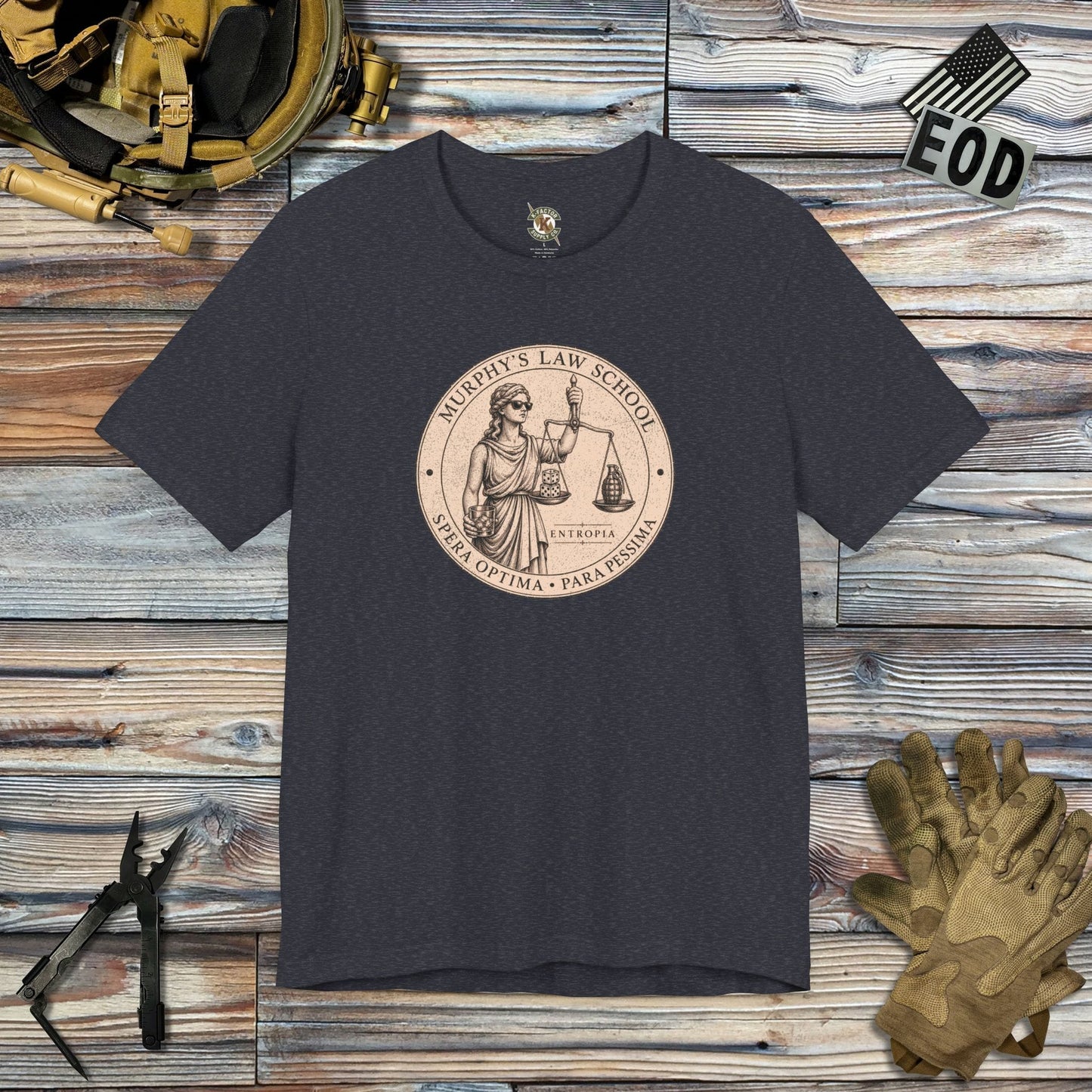 K-Factor Supply Co Murphy's Law Mk 2 Mod 1 T-Shirt Heather Navy / S