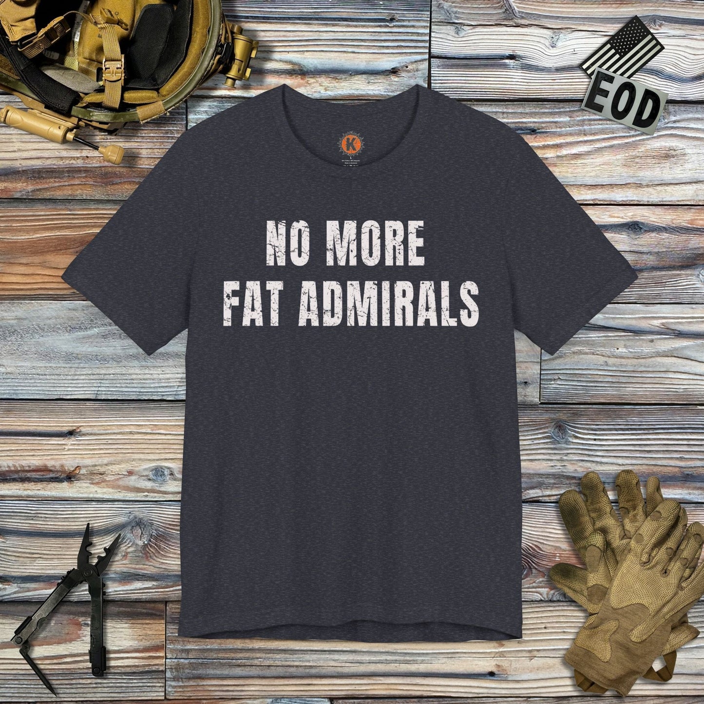 K-Factor Supply Co No More Fat Admirals T-Shirt Heather Navy / S