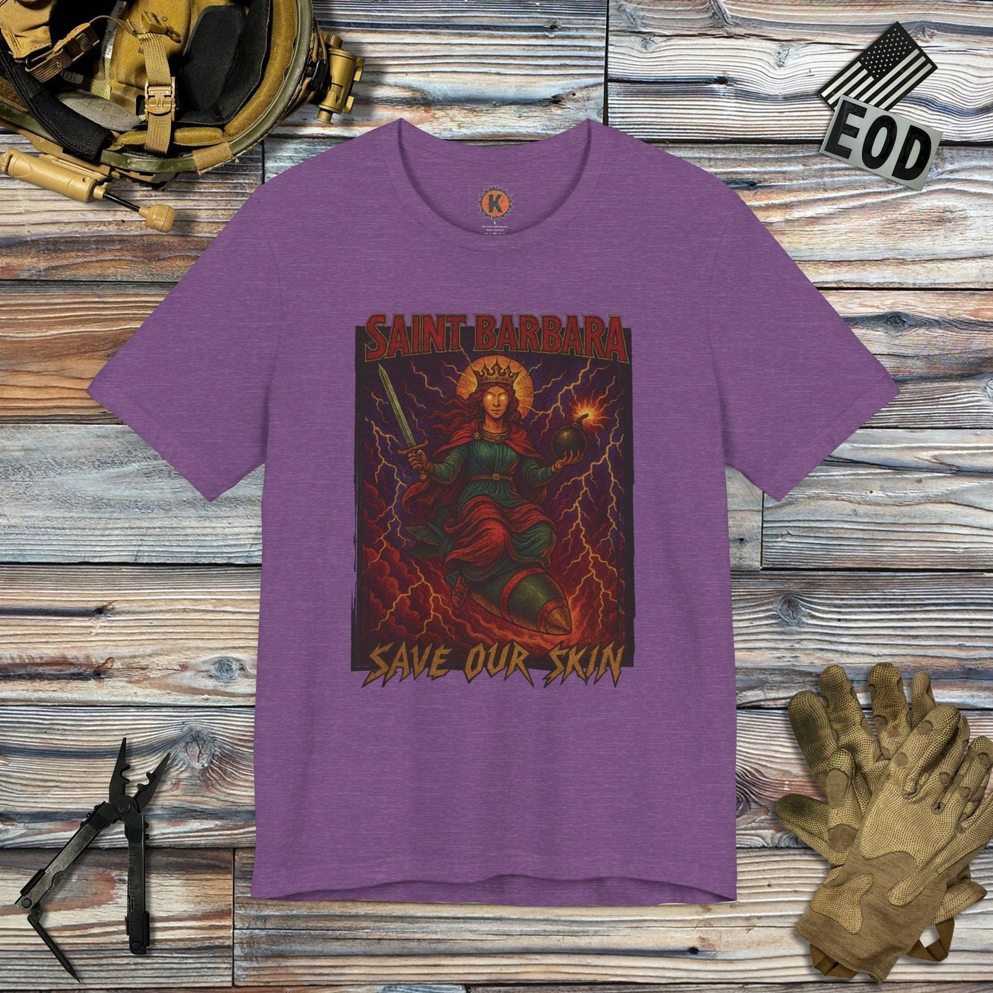 K-Factor Supply Co Patron Saint T-Shirt Heather Team Purple / S