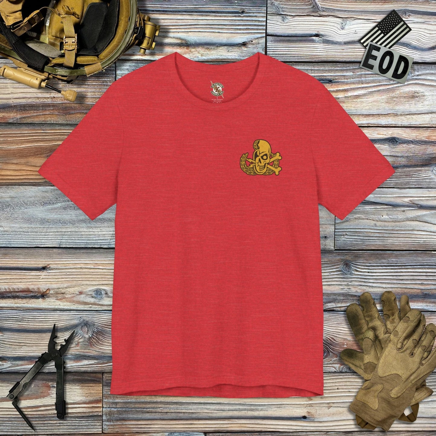 K-Factor Supply Co Problem Solved (Back Print) T-Shirt Heather Red / S