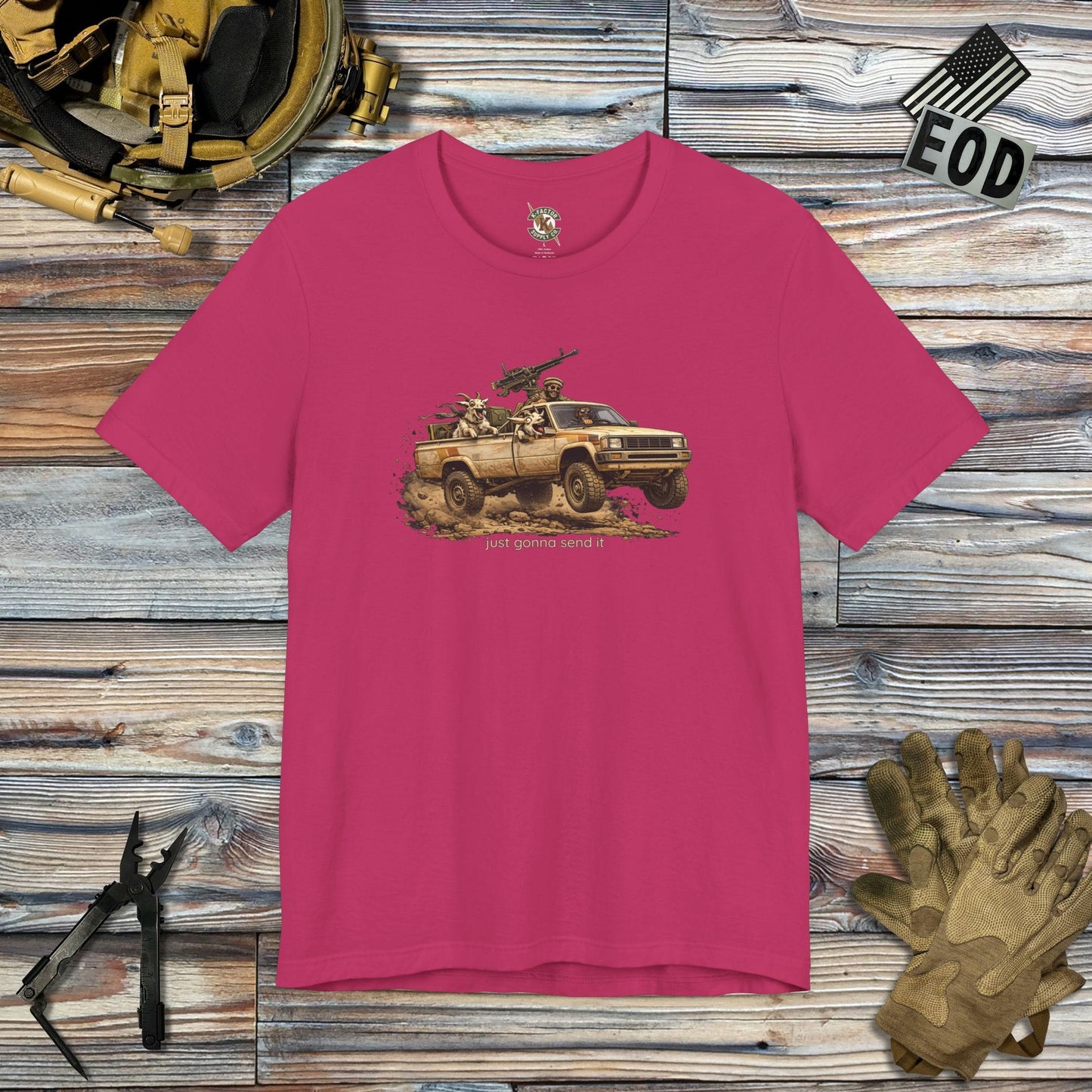 K-Factor Supply Co Send It "High"-lux T-Shirt Berry / S