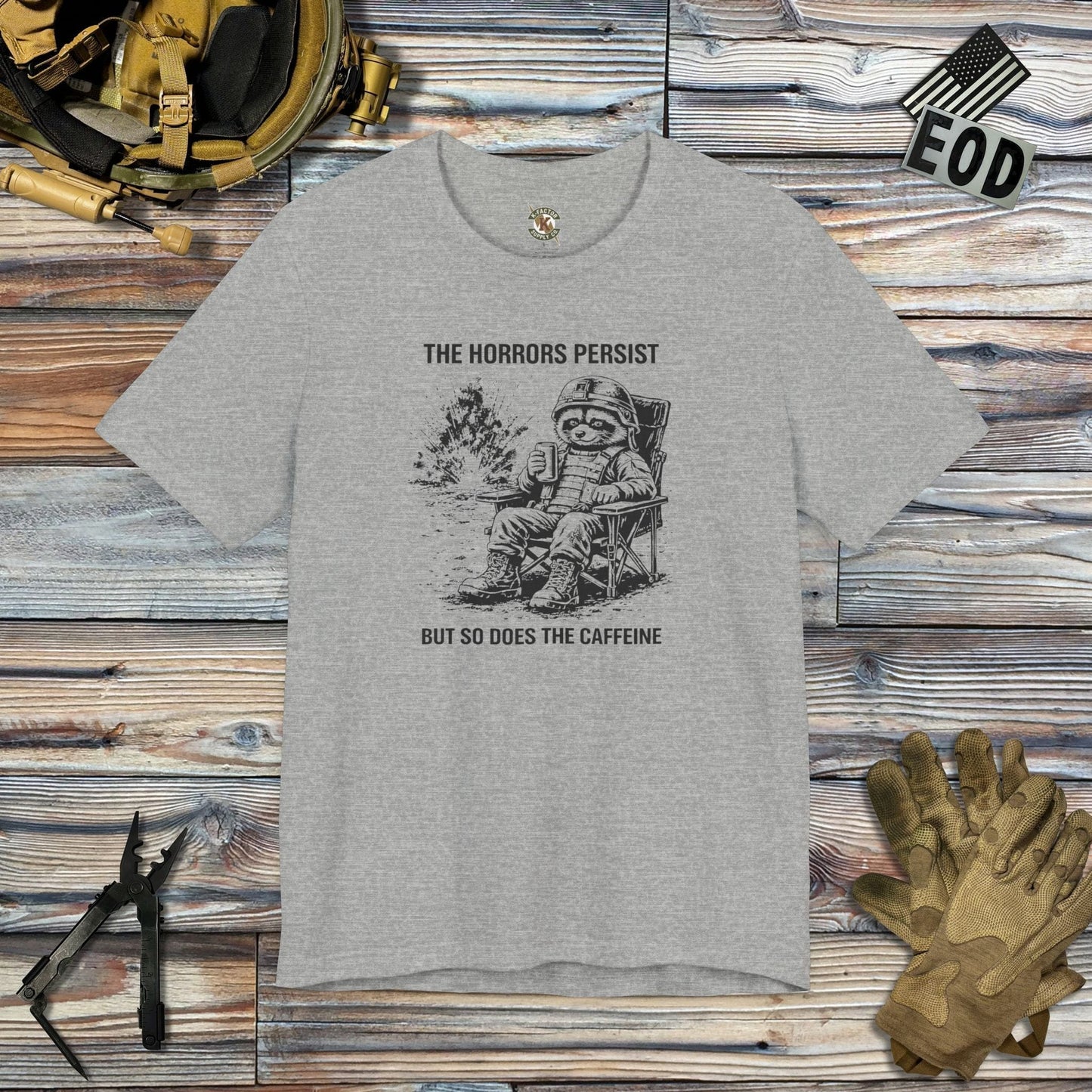 K-Factor Supply Co The Horrors Persist T-Shirt Athletic Heather / S