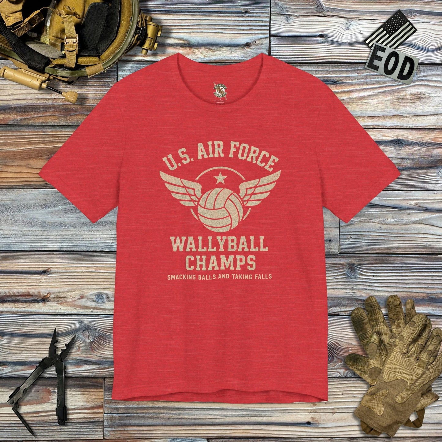 K-Factor Supply Co Wallyball Champs T-Shirt Heather Red / S