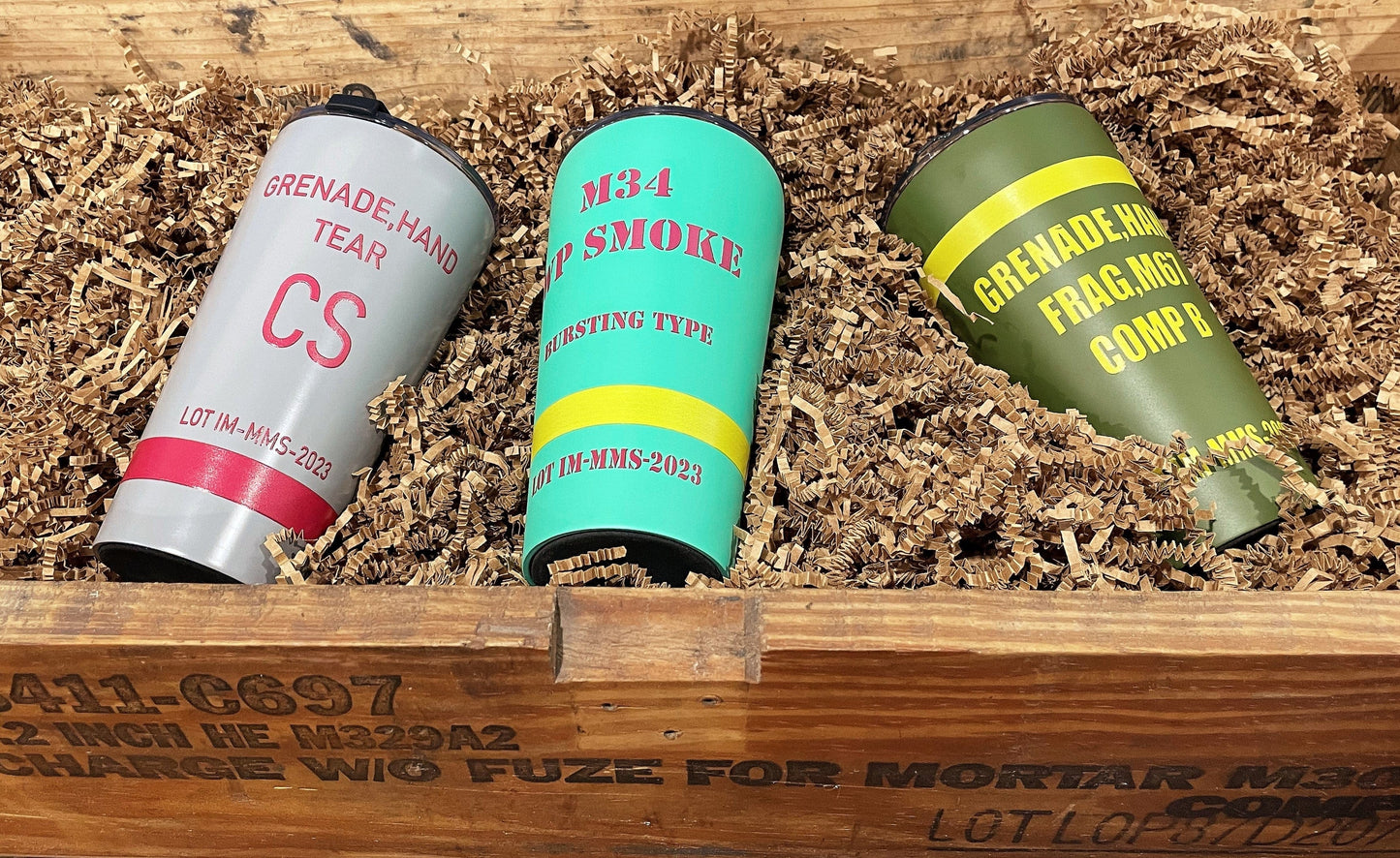 K-Factor Supply Co The Grenade Collection: Triple the Impact – 3-Piece Grenade Tumbler Set 14oz