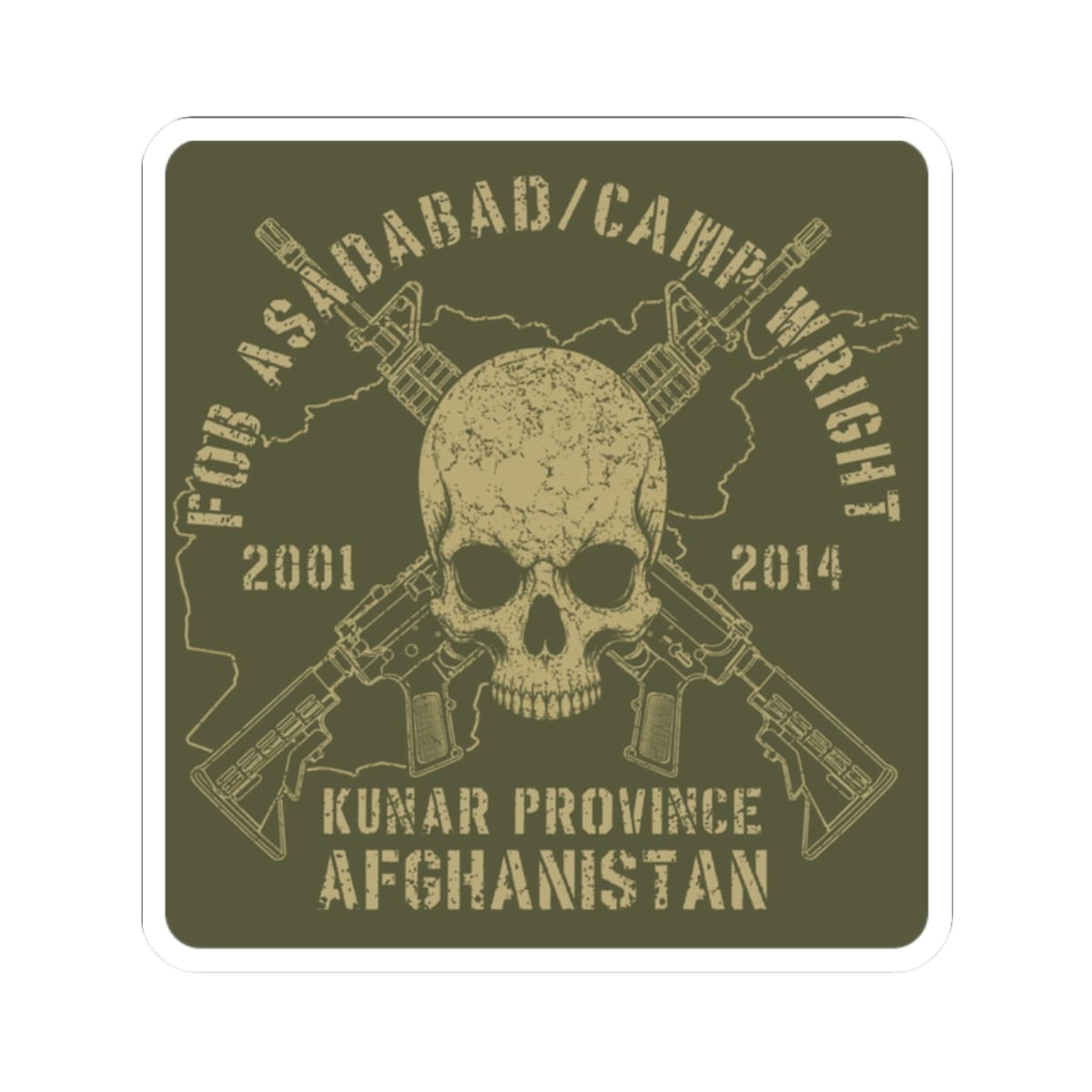 FOB Asadabad / Wright - Skull & Carbines Sticker