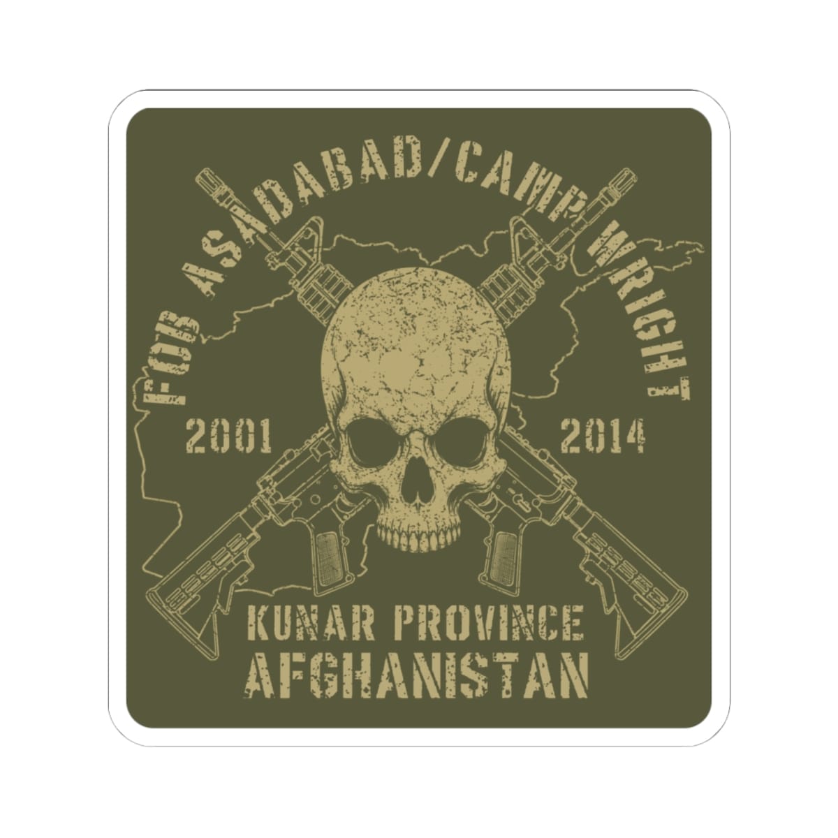 FOB Asadabad / Wright - Skull & Carbines Sticker