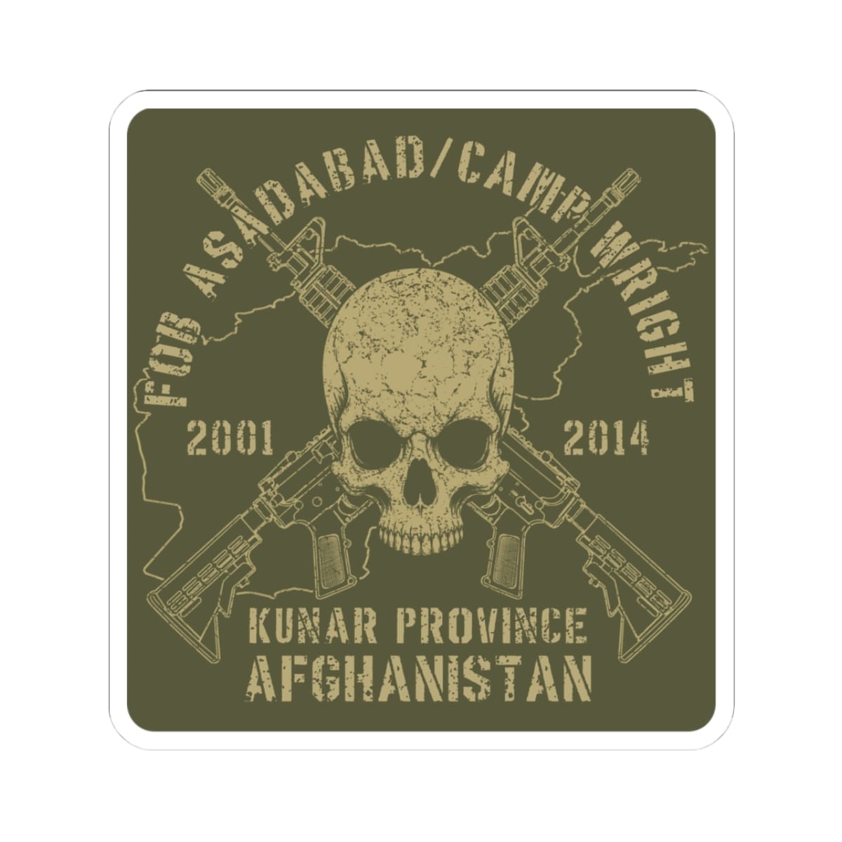 FOB Asadabad / Wright - Skull & Carbines Sticker