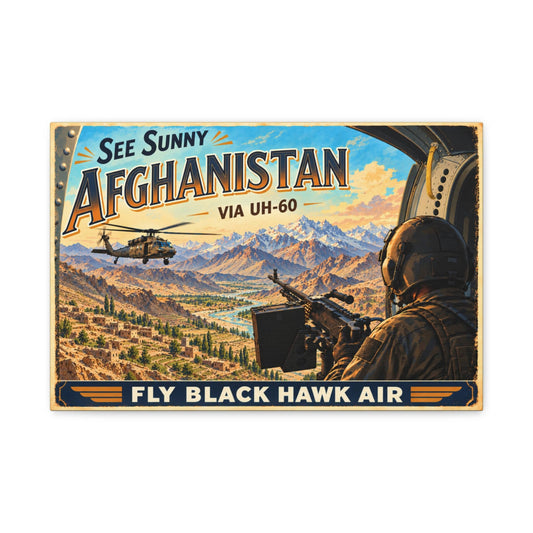 Black Hawk Air - Afghanistan Canvas Wall Art