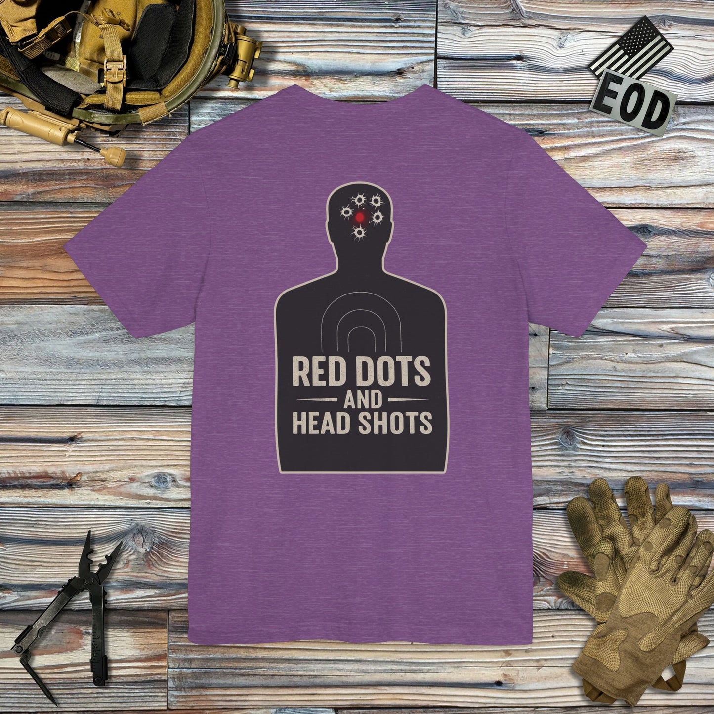 Red Dots and Head Shots (Back Print) T-Shirt