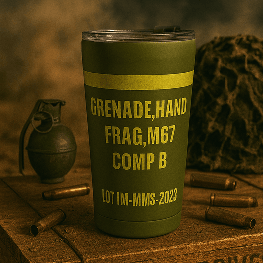 K-Factor Supply Co 14oz Frag Grenade Tumbler - Military Inspired Insulated Drinkware