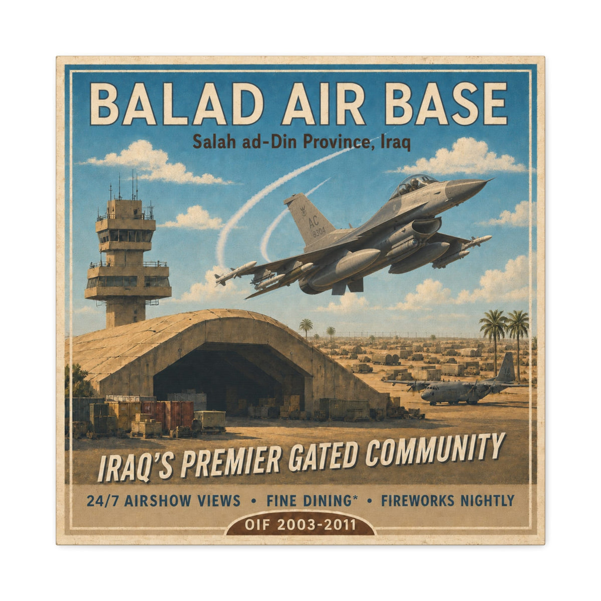 K-Factor Supply Co Balad Travel Canvas Wall Art 24″ x 24″
