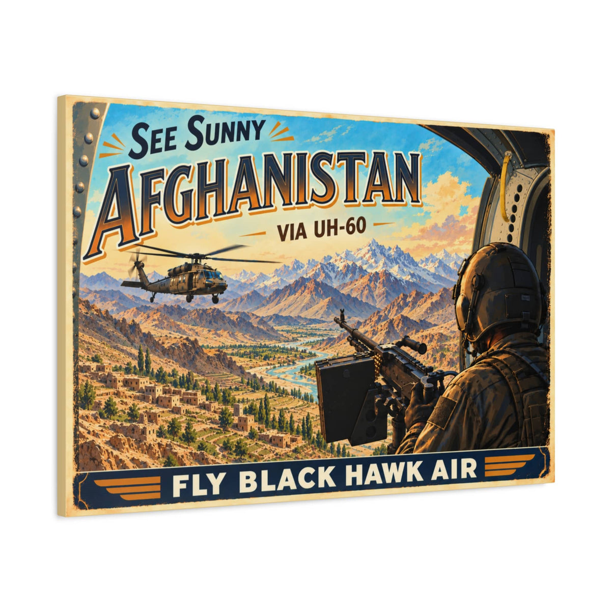 K-Factor Supply Co Black Hawk Air - Afghanistan Canvas Wall Art