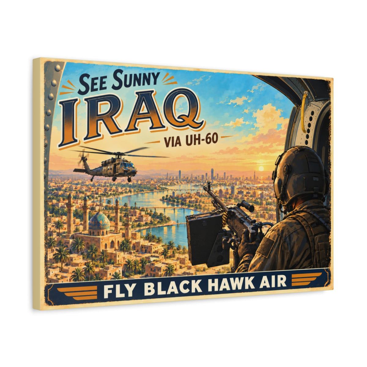 K-Factor Supply Co Black Hawk Air - Iraq Canvas Wall Art