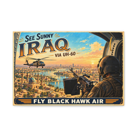 K-Factor Supply Co Black Hawk Air - Iraq Canvas Wall Art 18″ x 12″ (Horizontal)