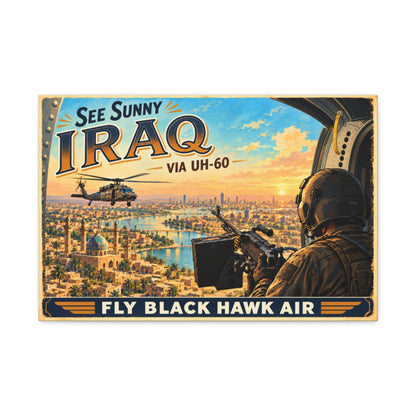 K-Factor Supply Co Black Hawk Air - Iraq Canvas Wall Art 24″ x 16″ (Horizontal)