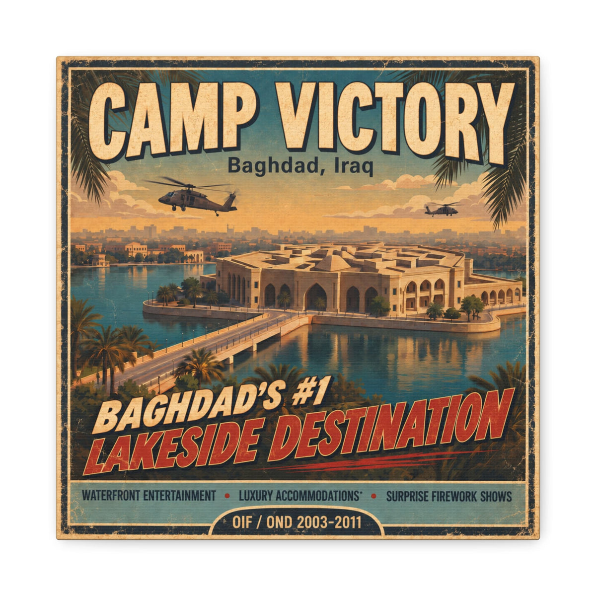 K-Factor Supply Co Camp Victory Canvas Wall Art 12″ x 12″ / 1.25"