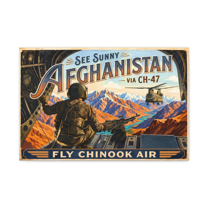 K-Factor Supply Co Chinook Air - Afghanistan Canvas Wall Art 24″ x 16″ (Horizontal) / 1.25"