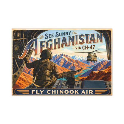 K-Factor Supply Co Chinook Air - Afghanistan Canvas Wall Art 36″ x 24″ (Horizontal) / 1.25"