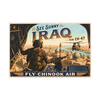 K-Factor Supply Co Chinook Air - Iraq Canvas Wall Art 30″ x 20″ (Horizontal) / 1.25"