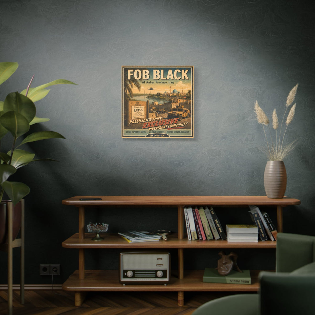 K-Factor Supply Co FOB Black Travel Canvas Wall Art
