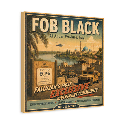 K-Factor Supply Co FOB Black Travel Canvas Wall Art