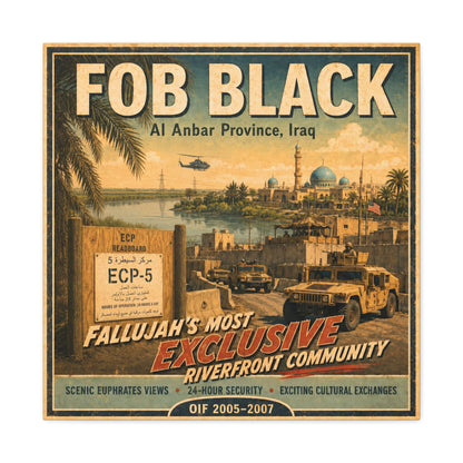 K-Factor Supply Co FOB Black Travel Canvas Wall Art 24″ x 24″ / 1.25"