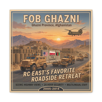 K-Factor Supply Co FOB Ghazni Travel Canvas Wall Art 12″ x 12″ / 1.25"