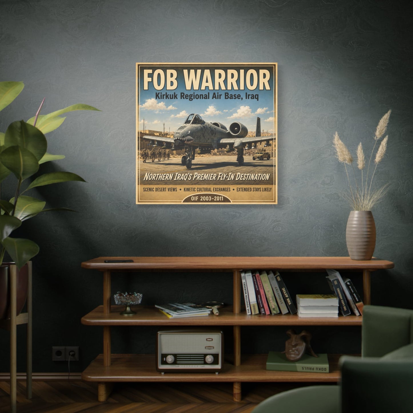 K-Factor Supply Co FOB Warrior (Kirkuk) Travel Canvas Wall Art